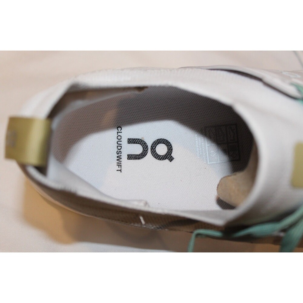NIB ON CLOUD MEN'S CLOUDSWIFT 3 RUNNING ATHLETIC SNEAKERS WHITE GREEN SZ 12 - Picture 8 of 9